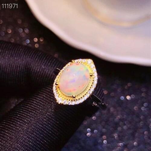 High Quality Simple stylish Personality 100% Real and natural opal Ring 925 sterling silver Opal Ring