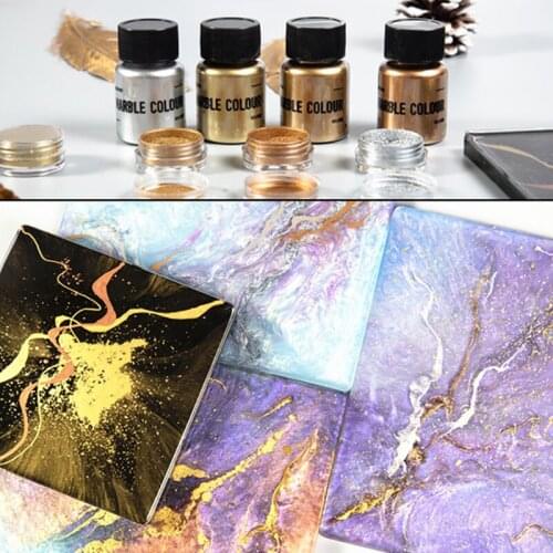 4 Colors Mirror Metal Texture Pearl Powder Epoxy Resin Colorant Glitter Marble