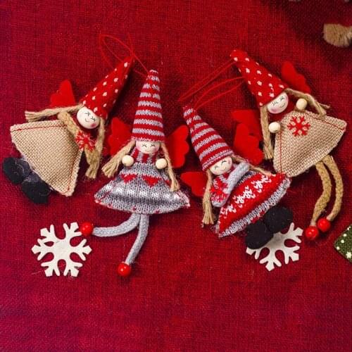 Christmas Decoration Pendant Festival Cute Angel Plush Doll House Ornaments Christmas Tree Creative Decorative Accessories