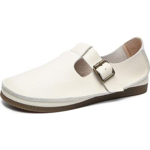 ZXRYXGS Soft Comfortable 100% Genuine Leather Shoes Woman Flats Shoes 2020 New Spring Autumn Shoes Casual Wild Womens Shoes