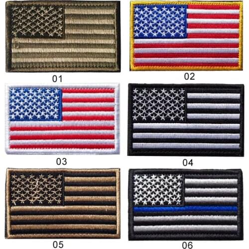 1pc American Flag USA Embroidery Velcro Armband Cloth Sticker Backpack Decoration Sticker Flag Badge Armband