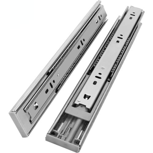 10\-22\ Stainless Steel Drawer Slides Soft Close Track Cushioned Silent Closing Three Section Sliding Rails Furniture Hardware