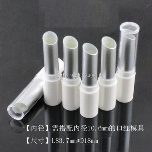 10/30/50/100pcs 10.6mm Mold filling DIY empty 4g White/silver Diagonal lipstick tube Mouth wax tube Lip balm plastic tube