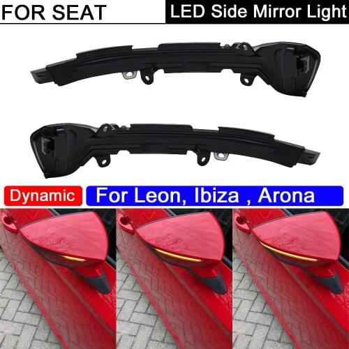 2Pcs Smoked Dynamic LED Side Mirror Blinker Lamp Turn Signal Indicator Light For Seat Leon III 13-UP Ibiza 18-UP Arona 17-UP