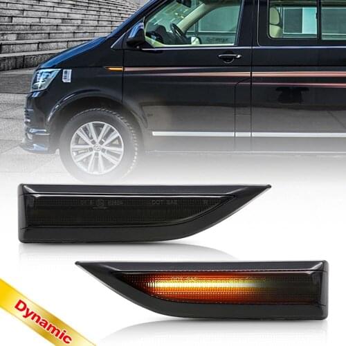 2pc LED Side Markers Lamps Turn Signal Squential Indicator Blinkers Light For VW T6 2015-up OEM# 7E0949101A, 7E0949102A(T6)