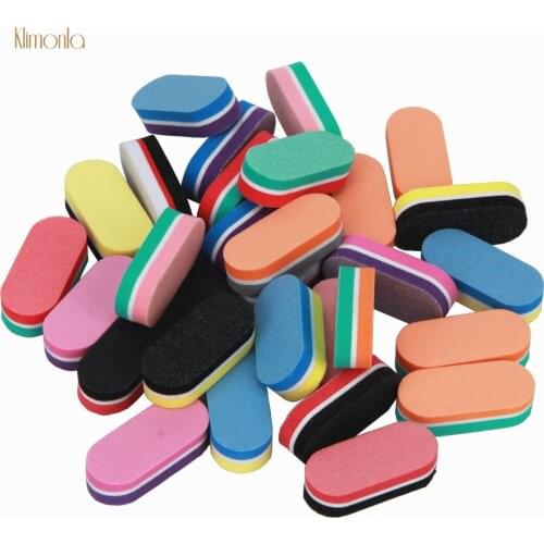 20Pcs Mini Nail Files Double Colors Disposible Pink Form Nail Buffers Sponge Nail File Buffer Block gift for Beauty Salon Tools