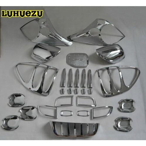 29PCS Chrome Exterior Styling Mirror Cover Front Rear Lamp Cover For Toyota Land Cruiser Prado FJ120 Accessories 2003-2009