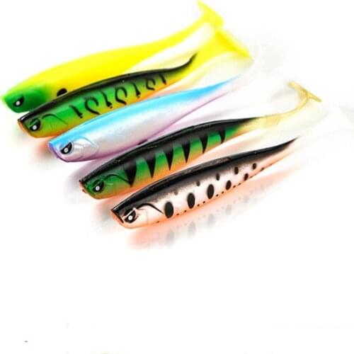 5Pcs Soft Lures Plastic Bait 12.5cm Fishing Lure Fishing Pva Swimbait Jigging Wobblers Artificial Tackle For Bass Carp Tackle