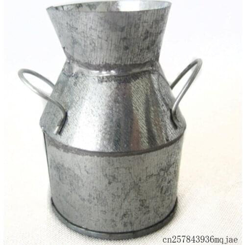 50pcs Mini Garden Watering Can Milk Tin Bucket Vintage Flowers Keg Silver Favor Box Kit Wedding Favor Tin Box