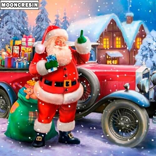 5D Diy Diamond Painting Christmas Gift Cross Stitch Diamond Embroidery Santa Claus Mosaic Picture Of Rhinestones Home Decoration