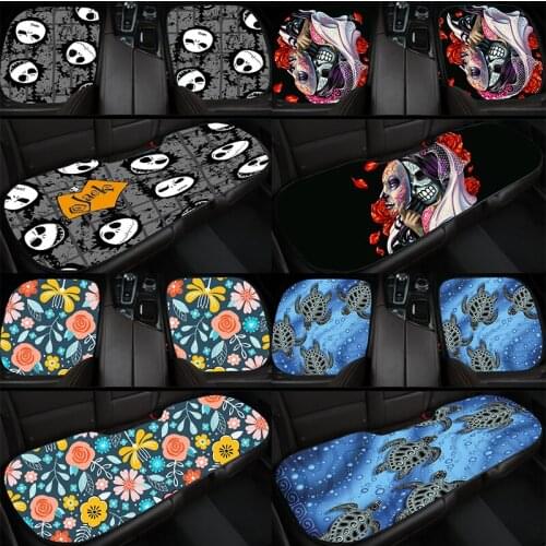 Car seat cushion 3D printing of skeleton flowers tortoise Wool fabric car interior accessories covers for tesla model 3