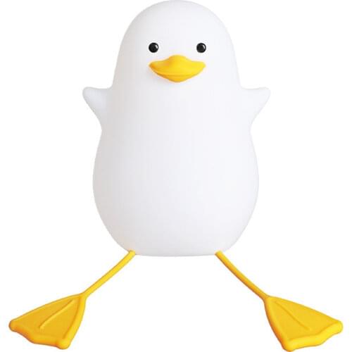 Cute Duck Night Light for Kids, Night Light with Tap Control, Silicone Baby Nursery Nightlight, Rechargeable Lamp, 2 Modes