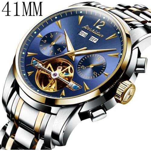 JSDUN Automatic Mechanical Mens Watches Top Brand Luxury Mechanical Watch Male Stainless Steel Waterproof Wrist Watches for men