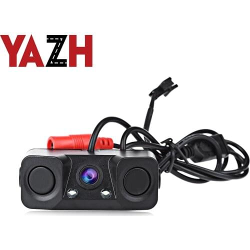 Backup Camera with Radar Parking Sensor Night Vision 170 Degree Viewing Angle HD Car Rear View Camera with Radar Parking Sensor