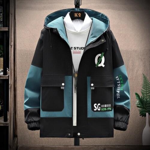 Casual 2021 New Mens Autumn Jackets Trends Loose Coats Streetwear Zipper Top Clothing Spring Cargo Turn Down Collar Windbreaker