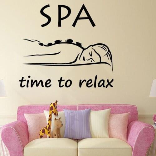 MassageVinyl Wall Decal Spa Salon Quote Woman Beauty Shop Room Saying Art Wallpaper Decoration C11-08
