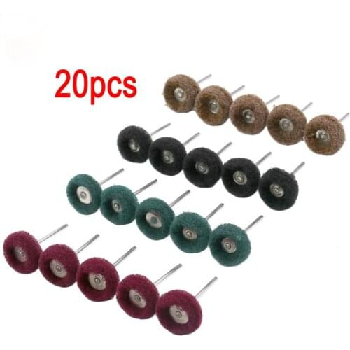 Multifunctional 20pcs nylon grinding wheel brush rotating tool awith 3mm handle used for sanding head polishing abrasive tools