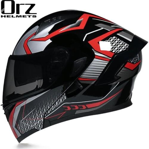 DOT Approved Flip Up Helmet Dual Visor Racing Motos Motorcycle Helmet Full Face Double Lens Helmet Accesorios Moto for Men Women