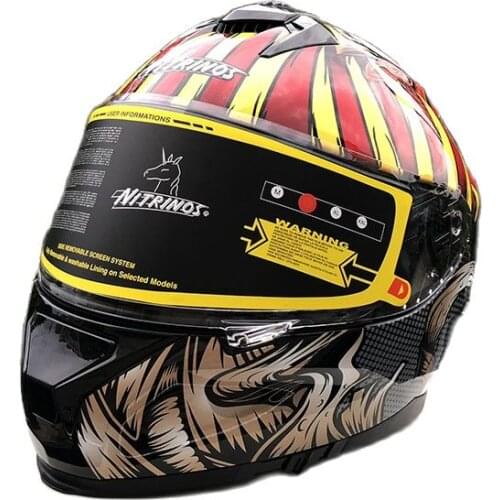 Double Lenses Motorcycle Helmet Full Face Helmet For Women And Man Riding Casco Filp Up Racing Helmet