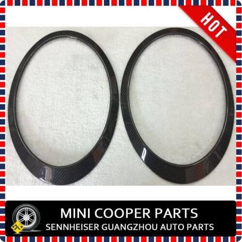For Mini Cooper 07-ON Black Carbon Fiber Style UV Protection Head Lamp Cover For mini cooper clubman R56 R57 R58 R59
