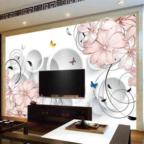 Beibehang papel de parede Custom wallpaper 3d photo mural fantasy flower abstract 3D circle tv background wall papers home decor