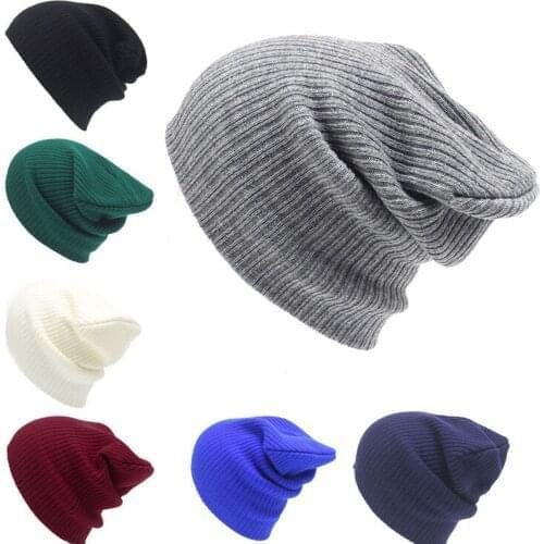 New Winter Warm Knitted Beanie Cap Men Womens Solid Wool Knitted Hat Kpop Style Wool Beanie Elegant All-match Hat 2020