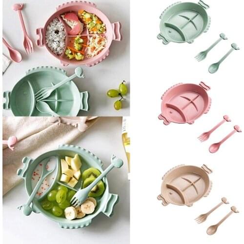 New Fish Silicone Non Slip Placemat Baby Table Food Dish Kids Tray Plate Bowl 3 Colors