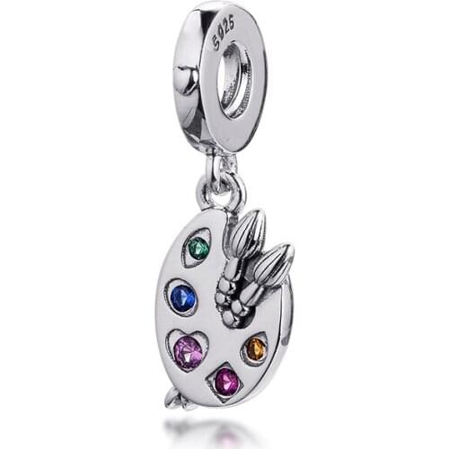 New Charms 925 Silver Original Fit Pandora Bracelets Sterling Artists Palette Charm Beads for diy Women Jewelry