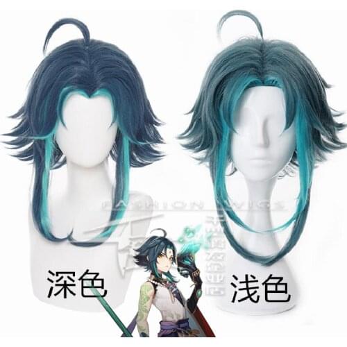 Genshin Impact Anime Cosplay Halloween Xiao Cosplay Wig Gradient Genshin Impact COS Role Play Wig Fake Hair Built In Hairnet