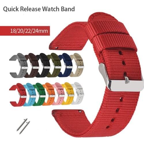 Quick Release Watch Strap for Men Women Premium Nylon NATO Watch Band with Black Stainless Buckle -18mm, 20mm,22mm,24mm