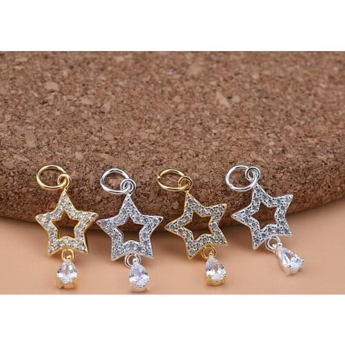 S925 Sterling Silver Japanese Korean Popular Jewelry Star Pentagram Pendant Bracelet Necklace Accessories