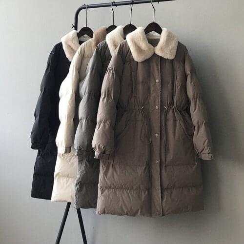 Make pricing down cotton-padded jacket female rabbit fur collar waist to keep warm cotton coat quilted jacket in the new