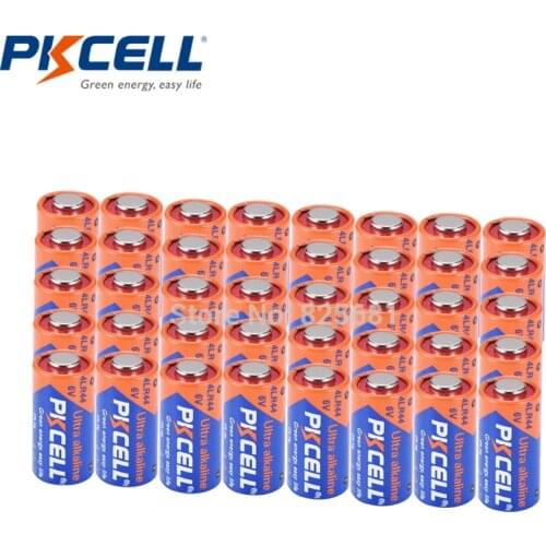 40Pcs PKCELL 6v 4LR44 Alkaline Primary Battery 6V Batteries For Dog-collar Beauty Pencil Laser Pen Remote Control