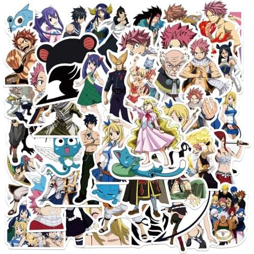 10/50PCS Anime Fairy Tail Stickers Car Bike Travel Luggage Phone Guitar Laptop Fridge Waterproof Classic Toy Decal Stickers