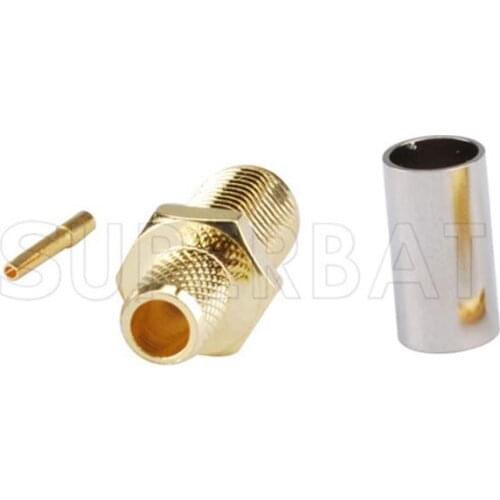 Superbat 10pcs SMA Jack Bulkhead Crimp Connector for Coaxial Cable LMR200 KSR200