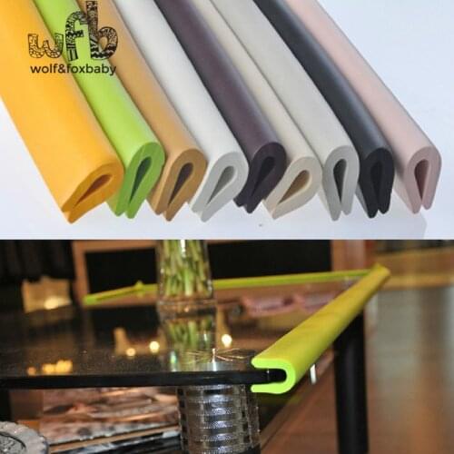 Wholesales New Free Shipping 2m/pack Baby bumper strip Safety Corner protector Table Edge Corner Cushion without Sticker u type