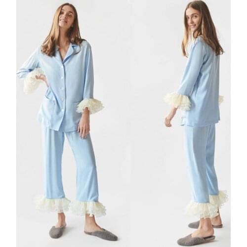 Sky Blue 2 Pieces Women Bathrobe Robe De Mariée Sleepwear Nightgown Long Sleeve Robe Spa Bridal Boudoir Robe Holiday Wedding