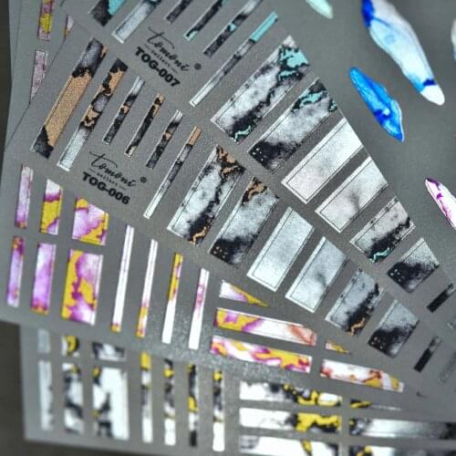 1pc Metal Marble Stone Nail Decal 3D Nail Art Transfer Stickers Gilding Nail Design Nail Accessories for Nail Decorations