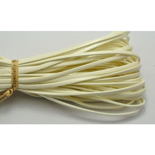 10 Meter White Flat Soft Synthetic Leather Jewelry Cord Lace String 3X1mm