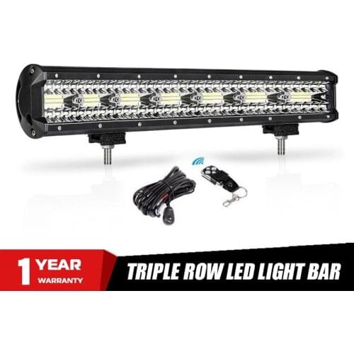 18 Inch LED Light Bar 360W Triple Rows Straight Work Light Bar 6000K White Combo Beam 12V 24V For Car Offroad Truck