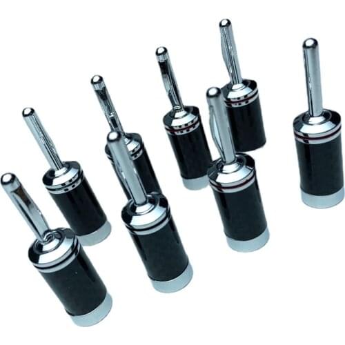Hi-end Carbon fiber Rhodium plated speaker cable banana plug for DIY audio speaker wire connector