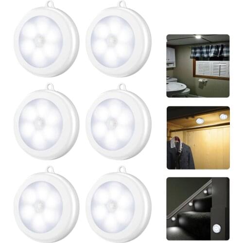 6/3 LEDs PIR Motion Sensor Light Cupboard Wardrobe Bedroom Night Lamp LED Under Cabinet Night Light For Closet Stairs Kitchen