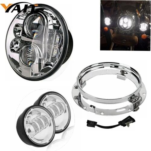 7 inch LED Headlight Headlamp Mounting Bracket Ring 4.5"Led Fog Lights For Electra Glide Street Glide