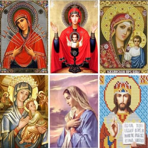 30*40CM Religion Icon Diamond Painting True Religious Diamond Embroidery Rhinestones 5D DIY Diamond Mosaic Cross Stitch 2021