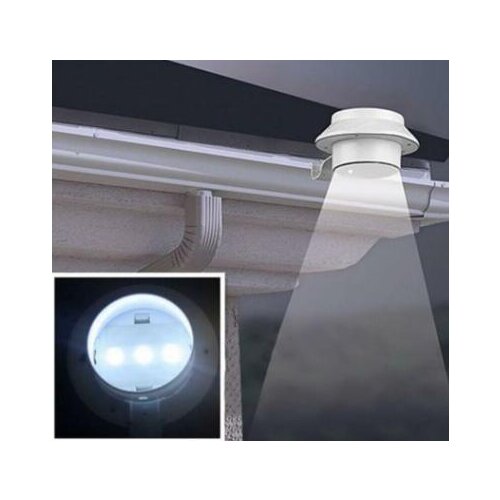 Free Shipping 3 LED Solar Powered Light Outdoor Garden Security Wall Fence Gutter Yard Lights Solar Roof Light