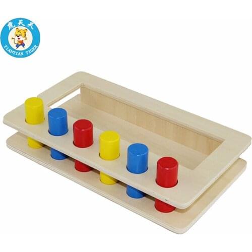 Baby Montessori Childrens Toy Educational Wooden Toys Imbucare Peg Box With Cylinders