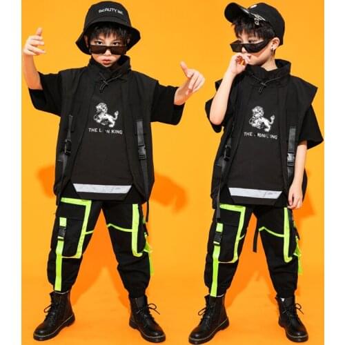 Children Jazz Kid Hip Hop Dancing Costume Ballroom Dance Clothes For Boys Sweatshirt Jogger Pants Performance Show Wear DQS5245