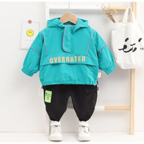 Male Baby Color Matching Clothes Suit Casual Children Spring And Autumn Clothes Suit Long-Sleeved + Trousers 1-3 Years Old
