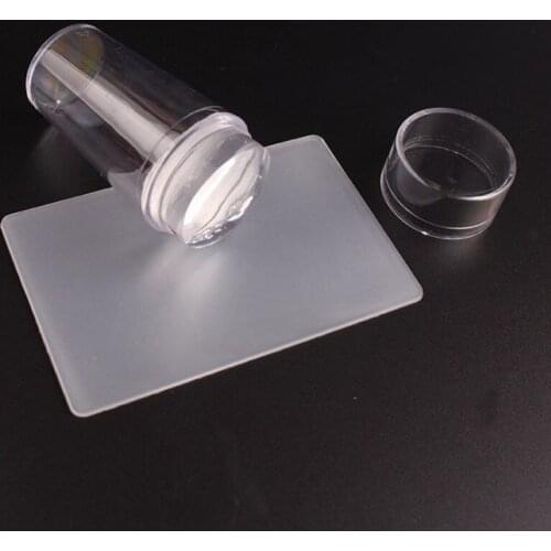 French Nail Template Transparent Silicone Stamps Nail Mold Stamping Template Scraper Transfer Hot Stamping Decal Nail Tool Set