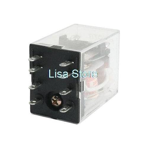 HH52P AC 200V/220V Coil 8Pin DPDT Red LED Light General Purpose Power Relay